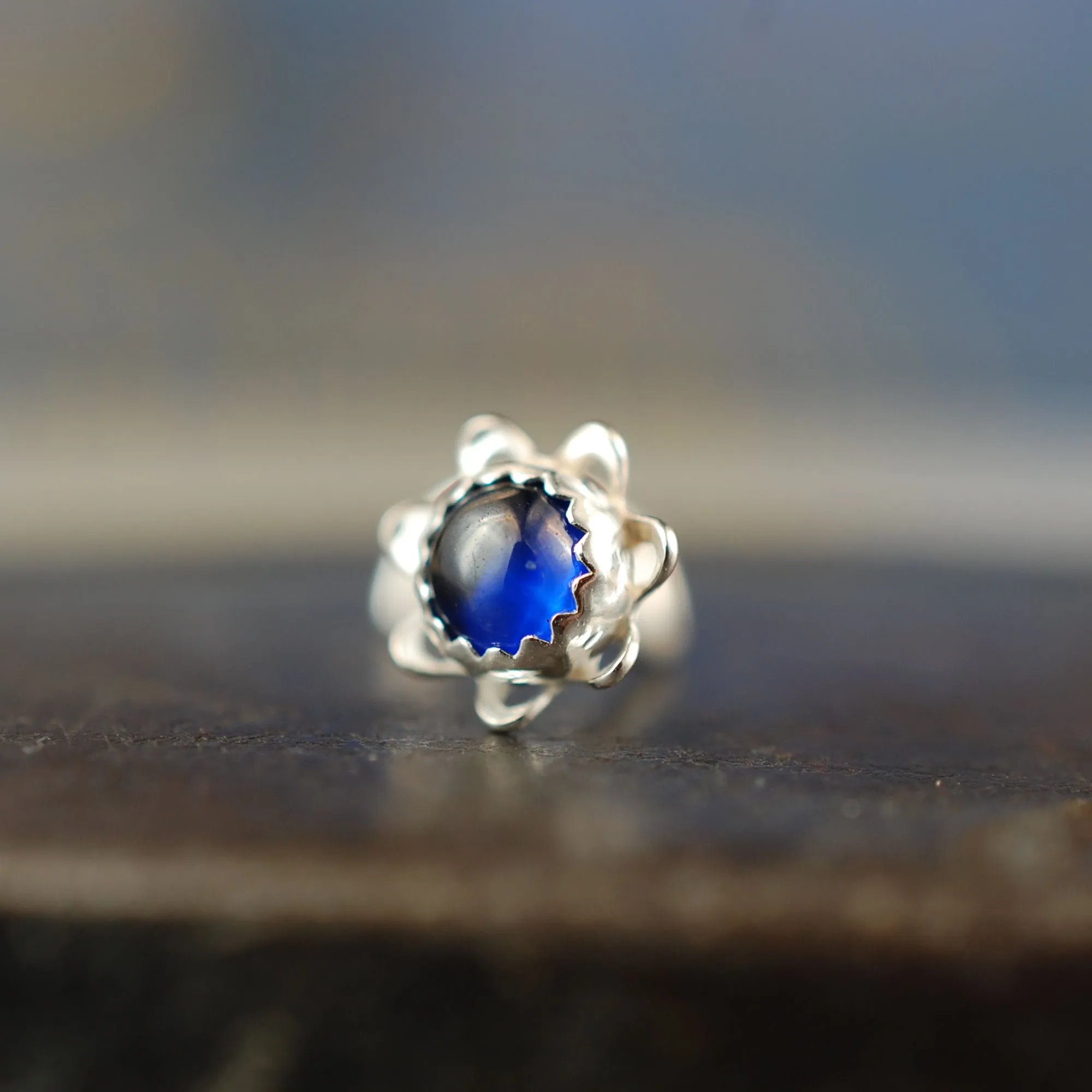 Sapphire Flower Nose Stud