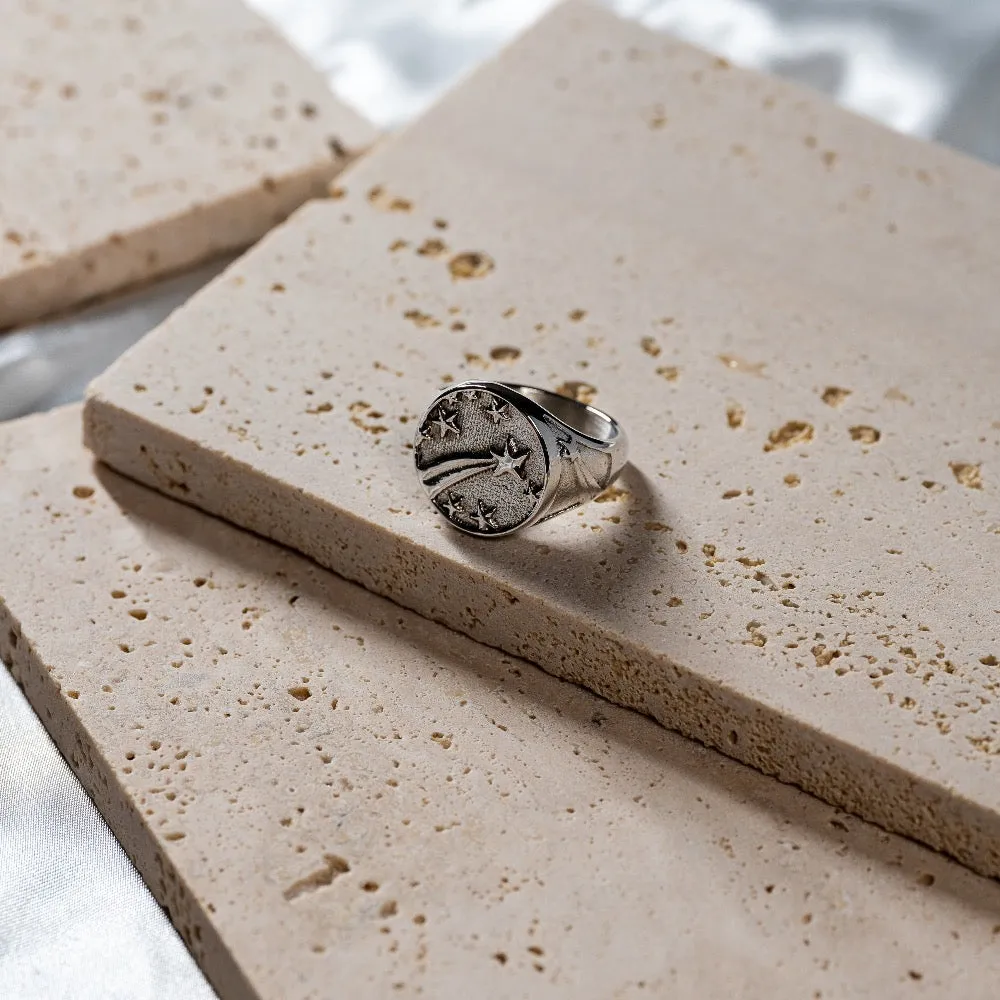 Shooting Star Signet Ring - Gold