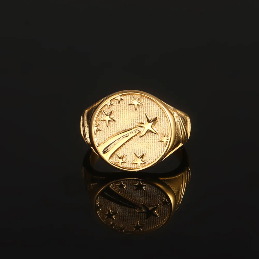 Shooting Star Signet Ring - Gold