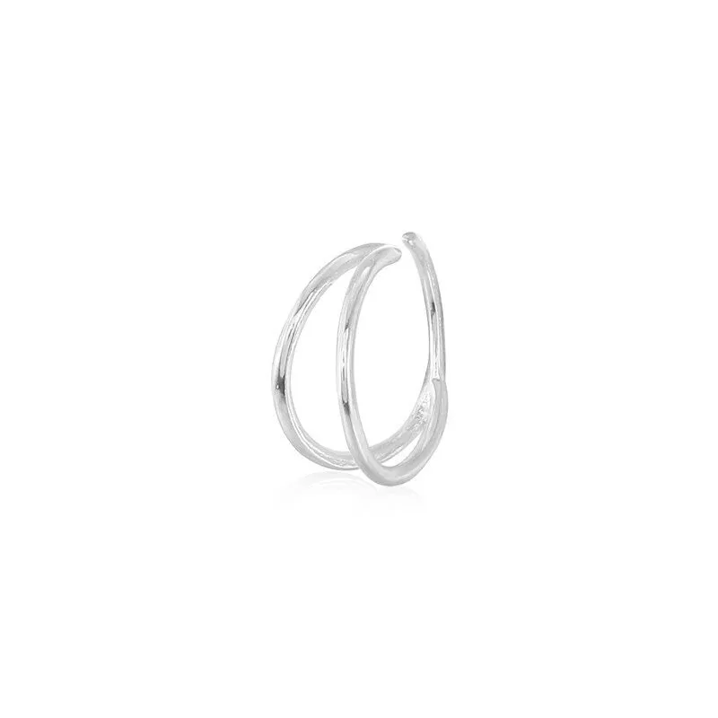 Silver Crystal Nose Hoop Ring For Women