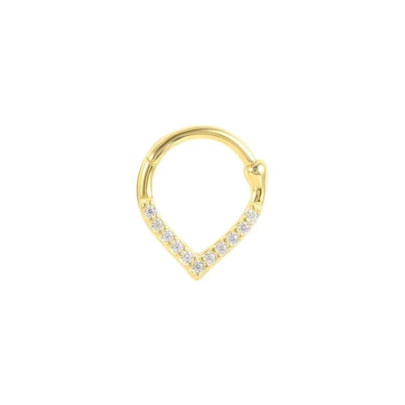 Silver Crystal Nose Hoop Ring For Women