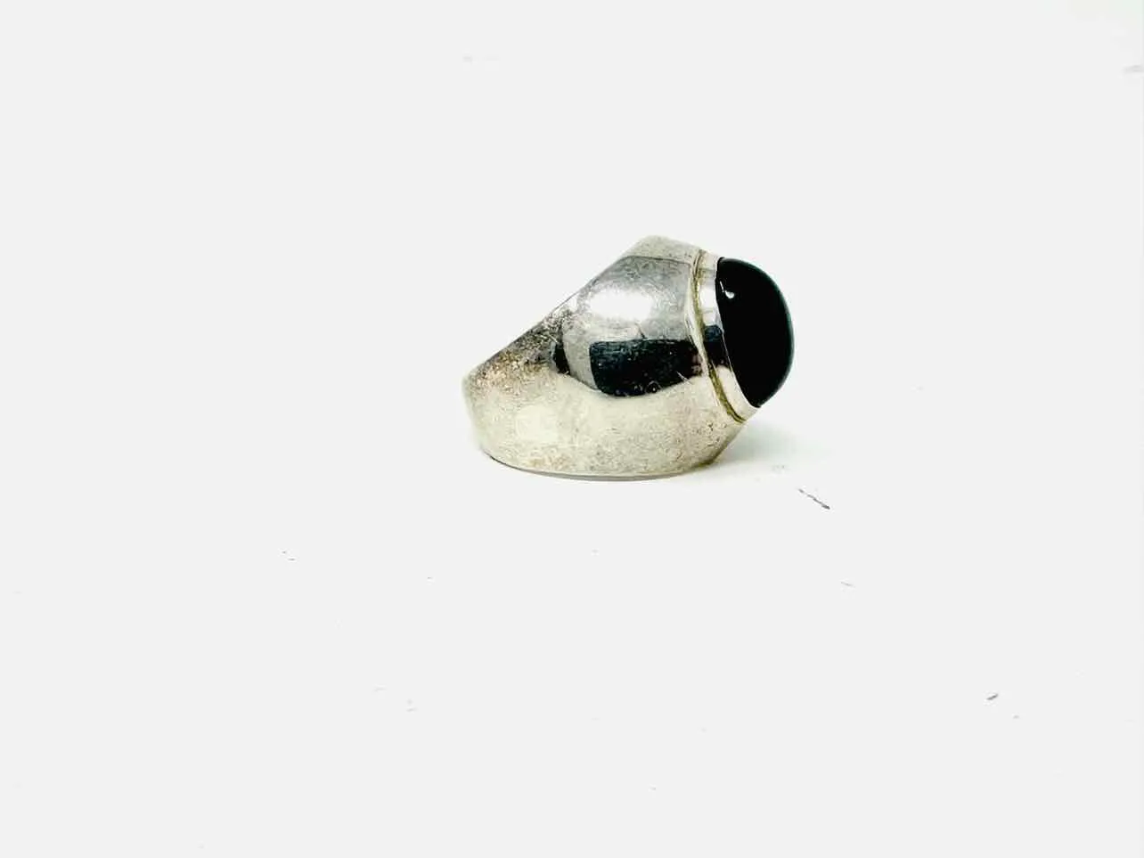 Size 6 Silver/Black Dome Sterling Silver Jewelry Ring