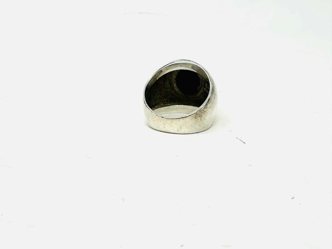 Size 6 Silver/Black Dome Sterling Silver Jewelry Ring