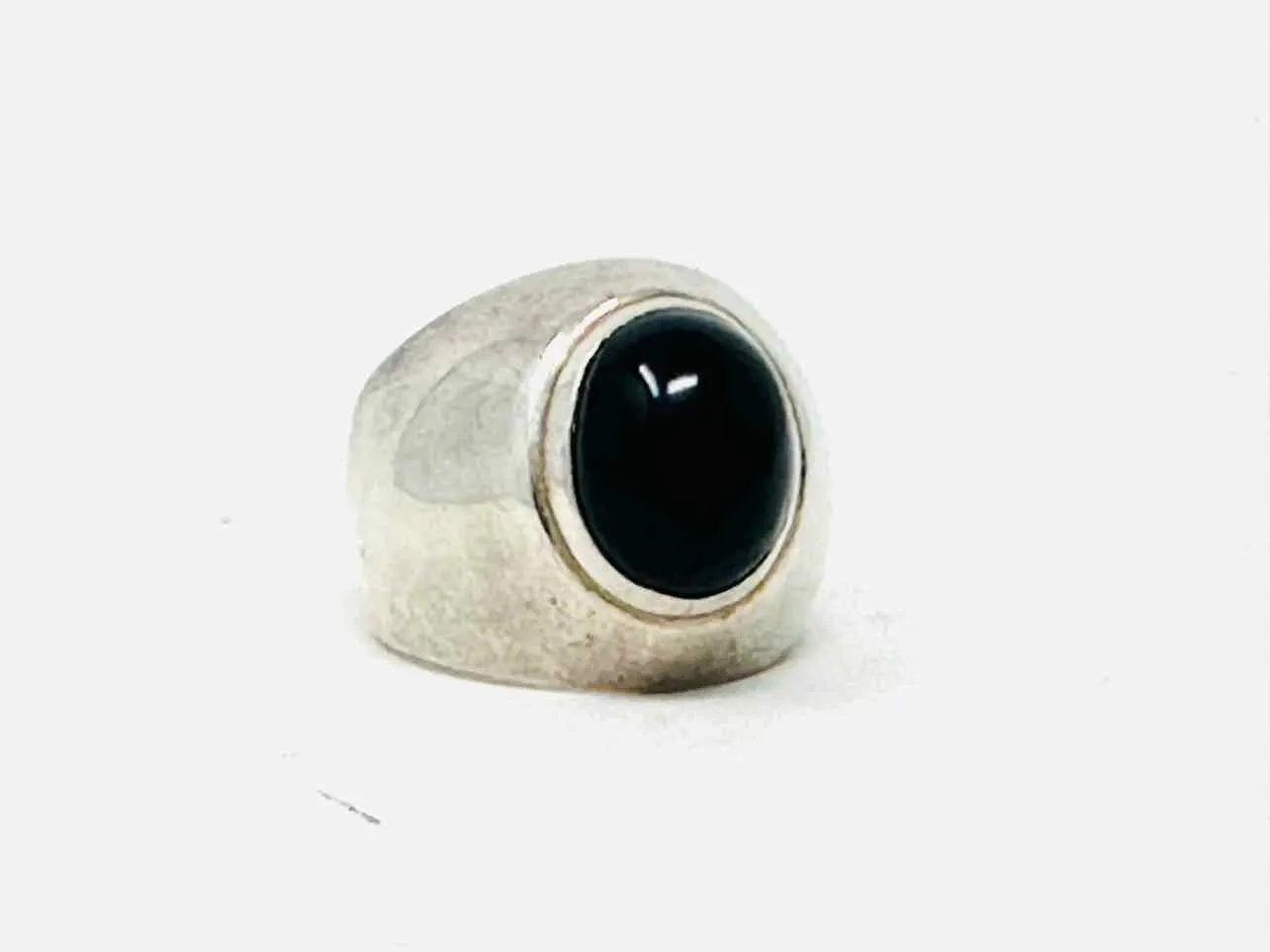 Size 6 Silver/Black Dome Sterling Silver Jewelry Ring