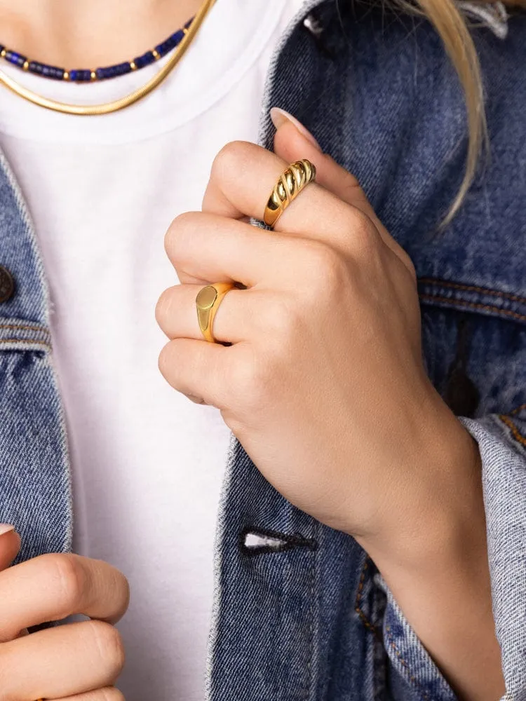 Skyfall Mini Signet Ring in Gold