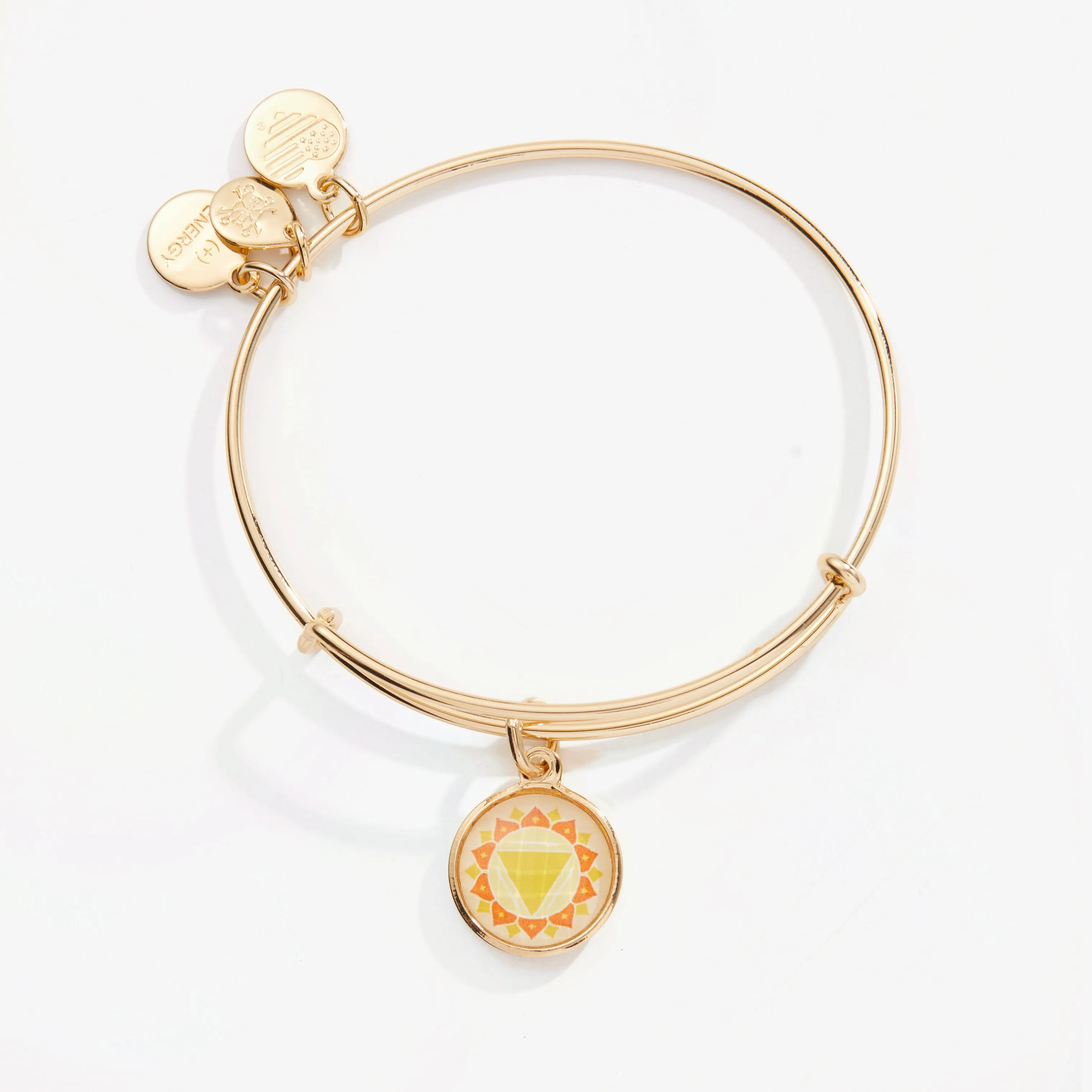 Solar Plexus Chakra Charm Bangle Bracelet