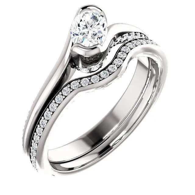 Solitaire Diamond Bypass Engagement Ring