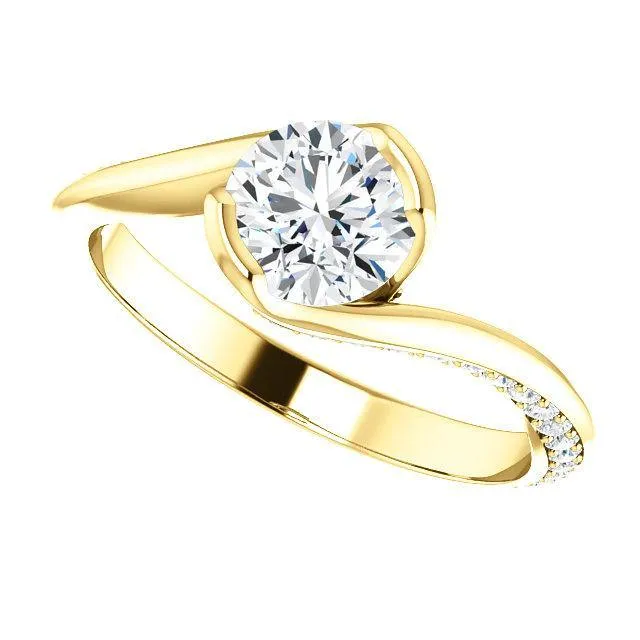 Solitaire Diamond Bypass Engagement Ring