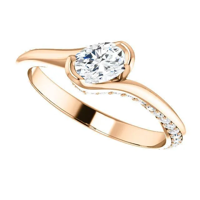 Solitaire Diamond Bypass Engagement Ring