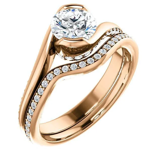 Solitaire Diamond Bypass Engagement Ring