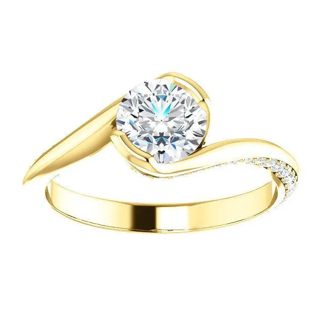 Solitaire Diamond Bypass Engagement Ring