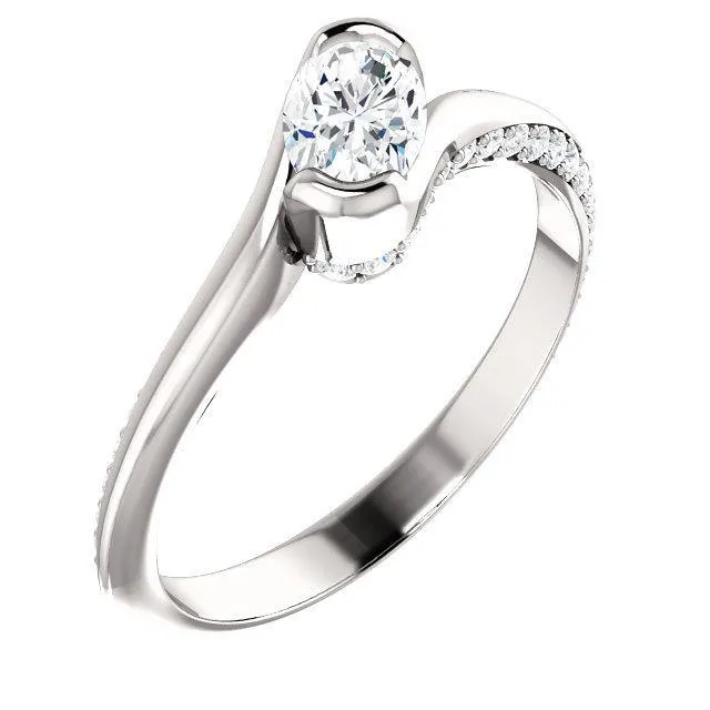 Solitaire Diamond Bypass Engagement Ring