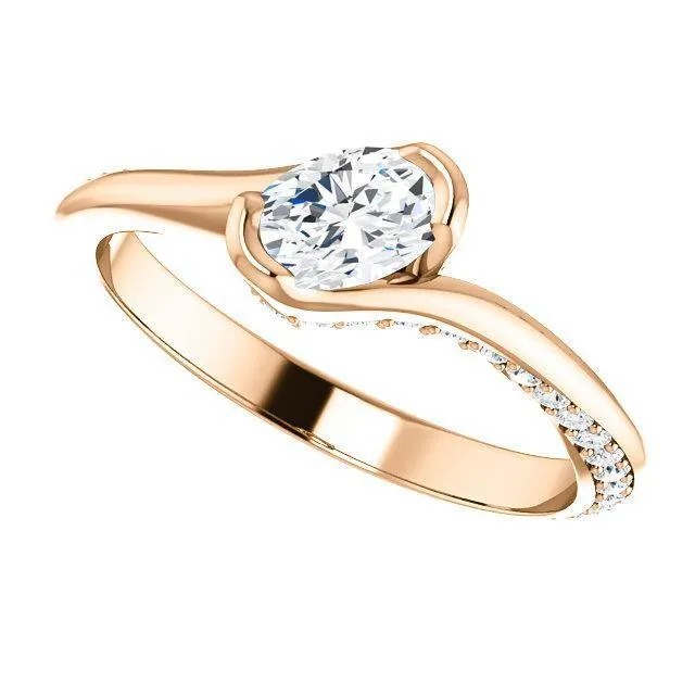 Solitaire Diamond Bypass Engagement Ring