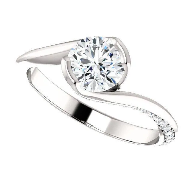 Solitaire Diamond Bypass Engagement Ring