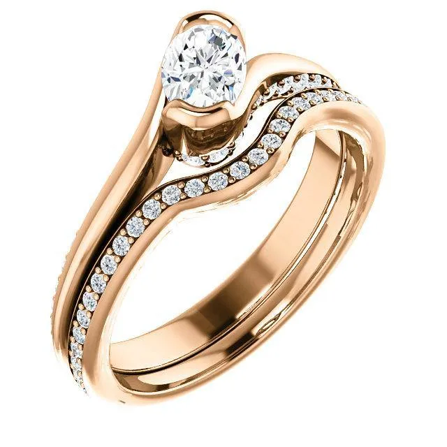 Solitaire Diamond Bypass Engagement Ring