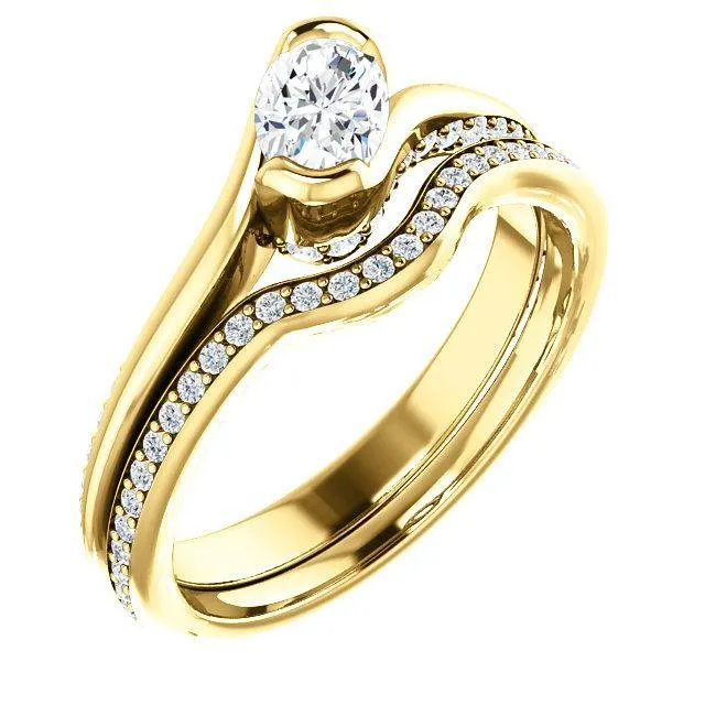 Solitaire Diamond Bypass Engagement Ring