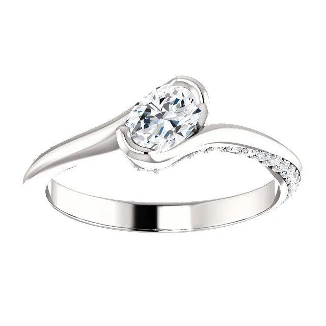 Solitaire Diamond Bypass Engagement Ring