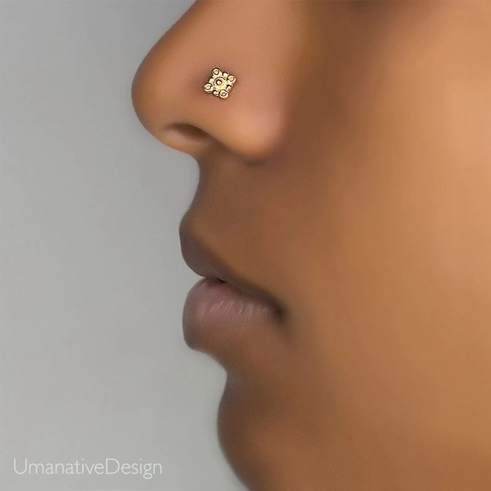 Square L-Shape Nose Stud