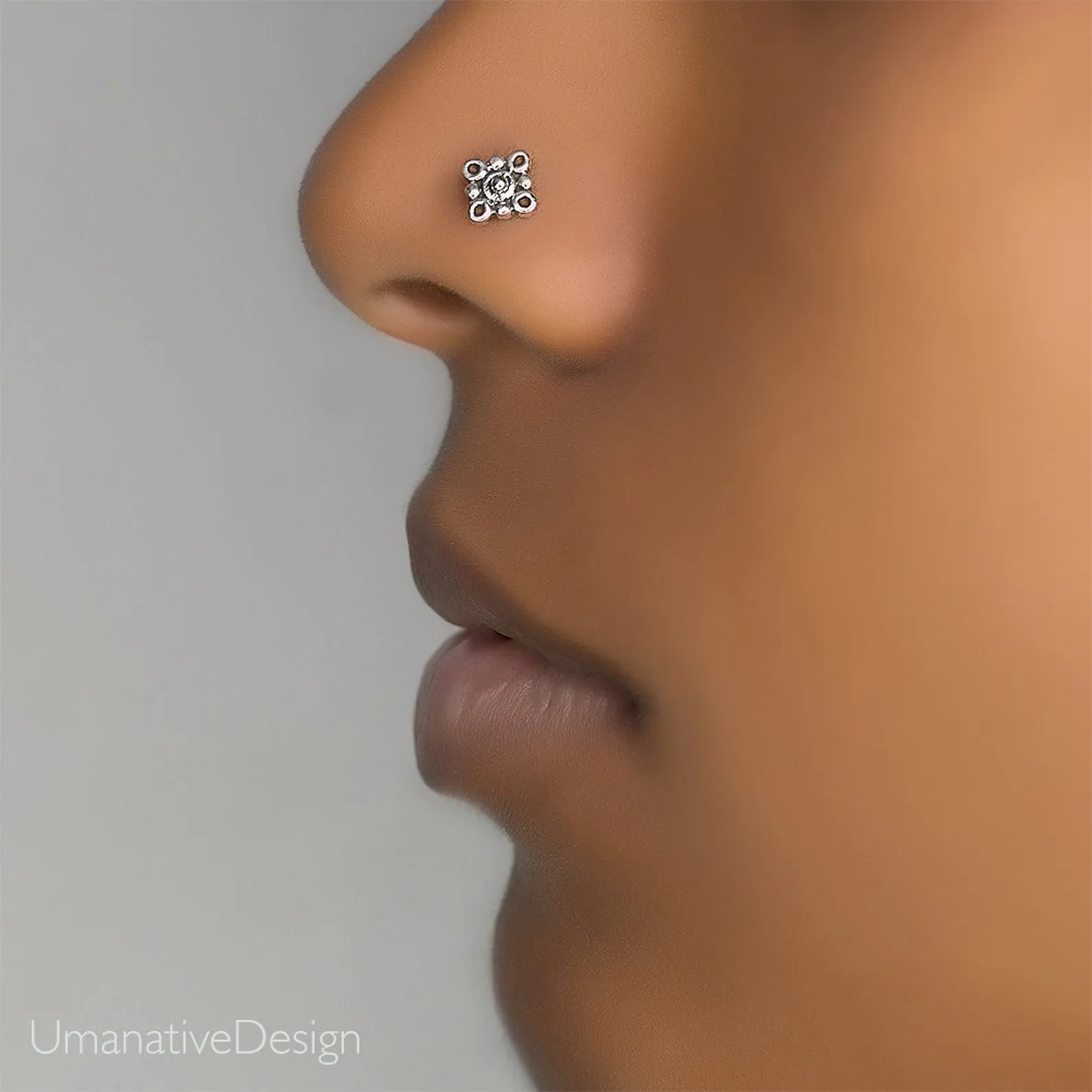 Square L-Shape Nose Stud