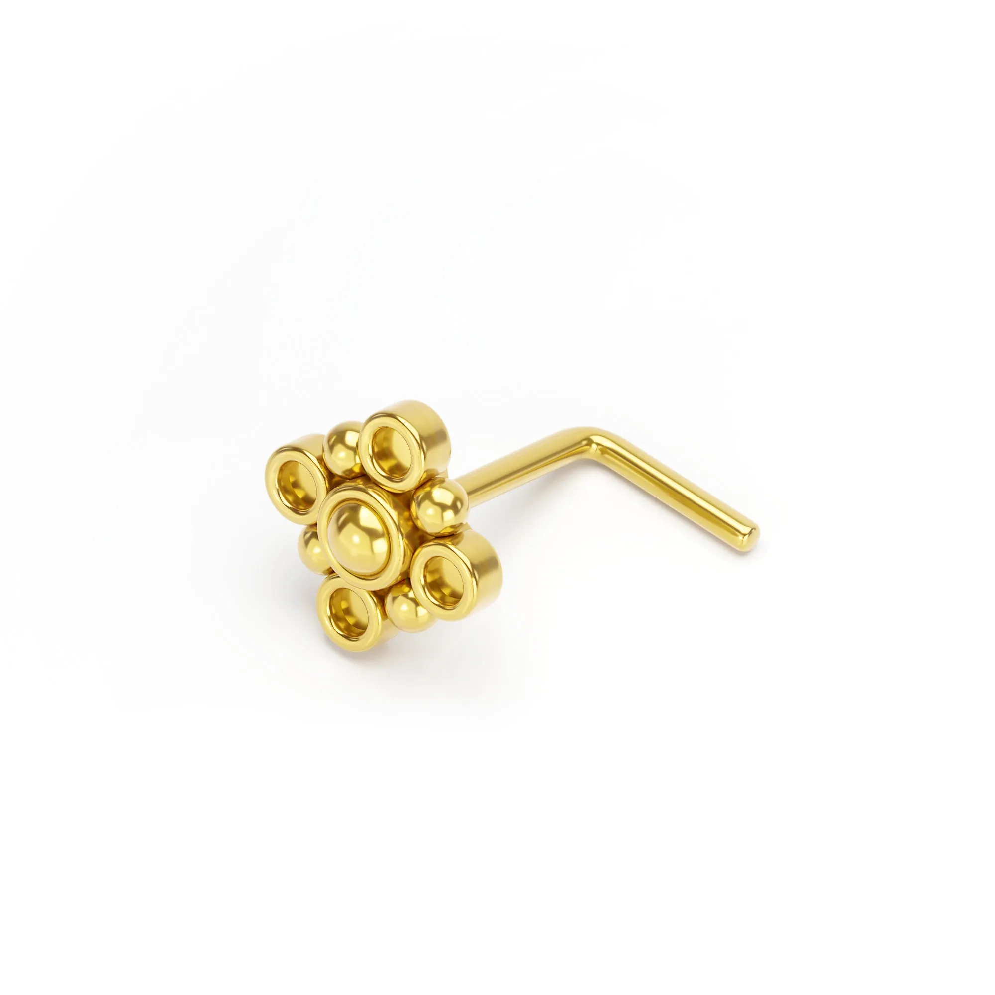 Square L-Shape Nose Stud