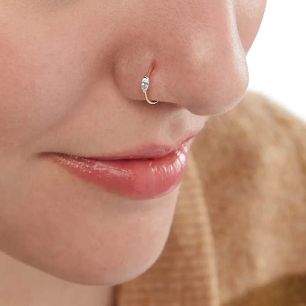 Sterling Silver Diamond Nose Ring