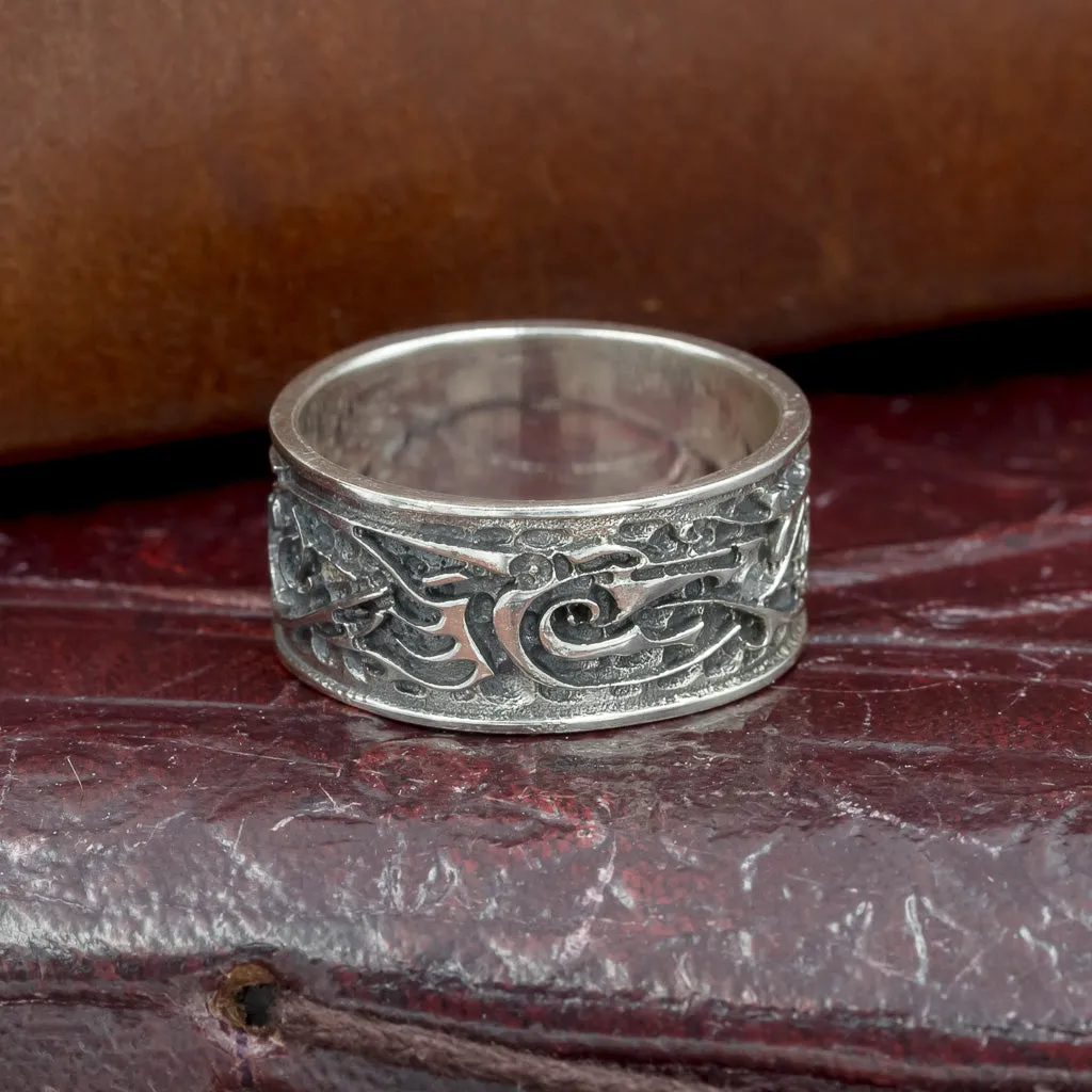 Sterling Silver Fenrir Ring/Wedding band