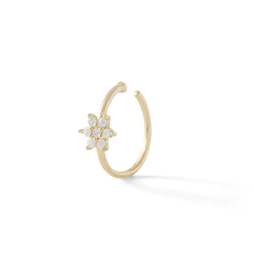 Sterling Silver Zircon Nose Ring For Women