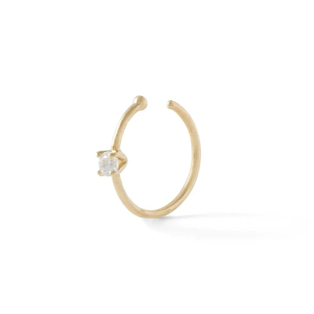 Sterling Silver Zircon Nose Ring For Women