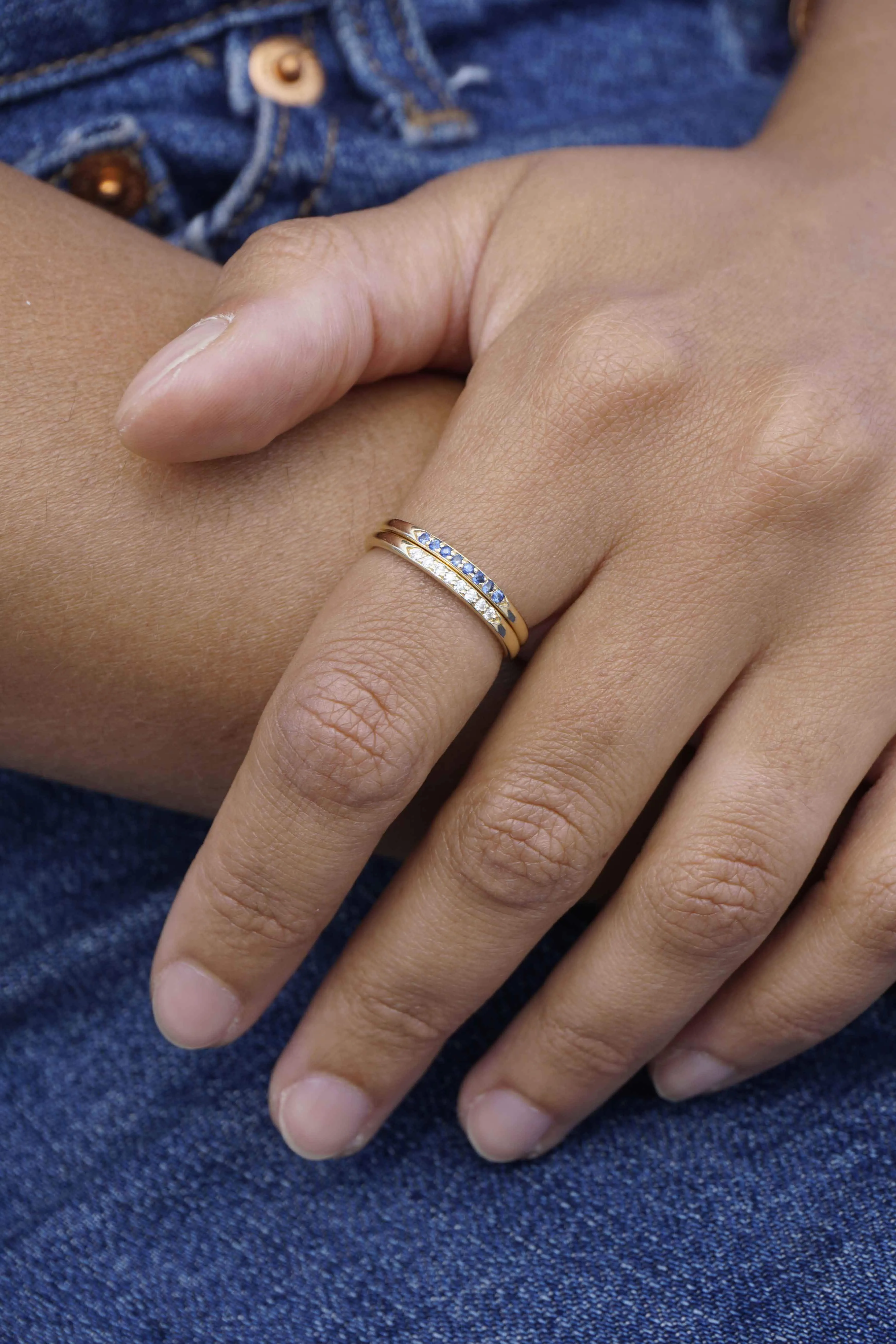 Stratura Wedding Ring in 14k Gold with lab grown diamonds