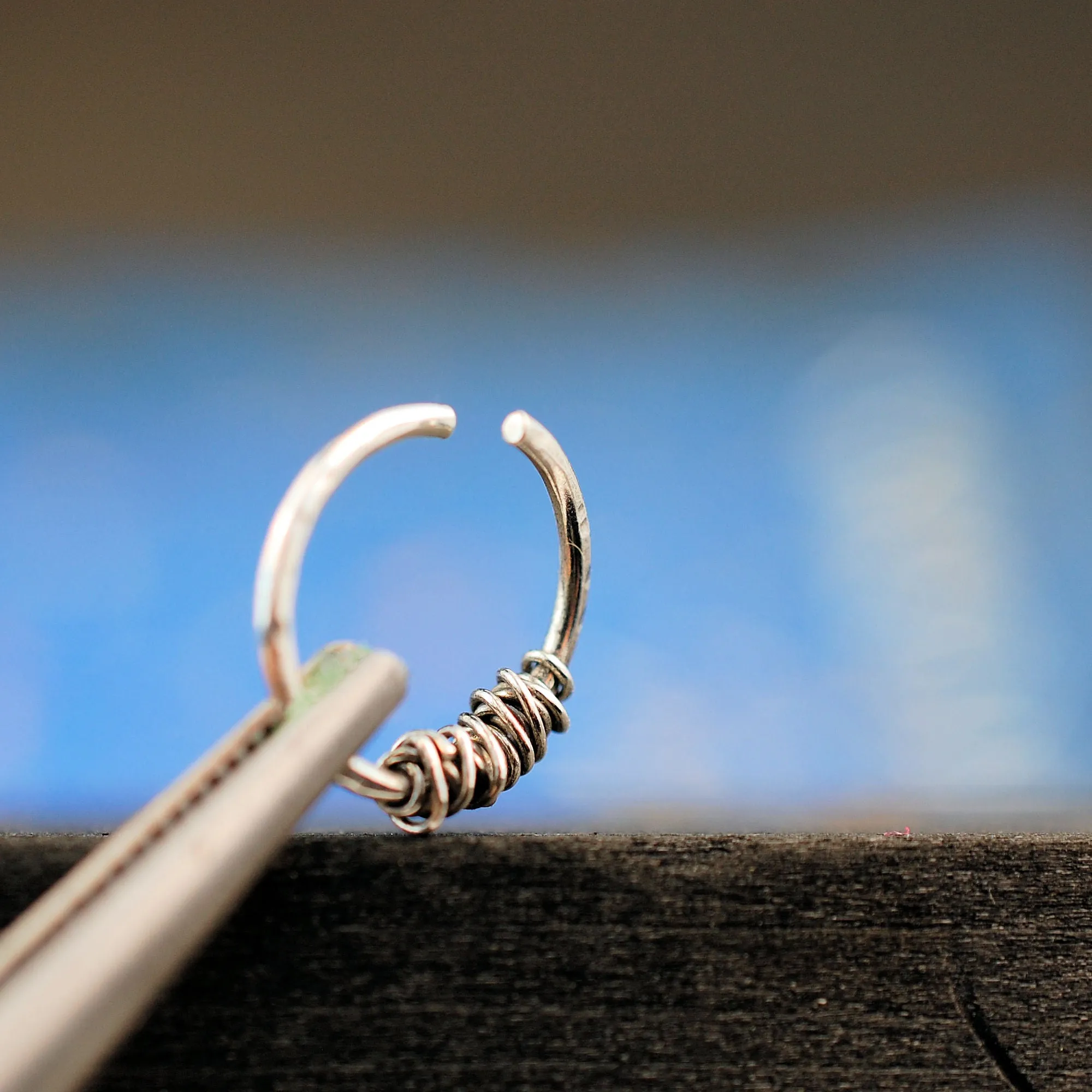 Tangled Silver Nose Ring