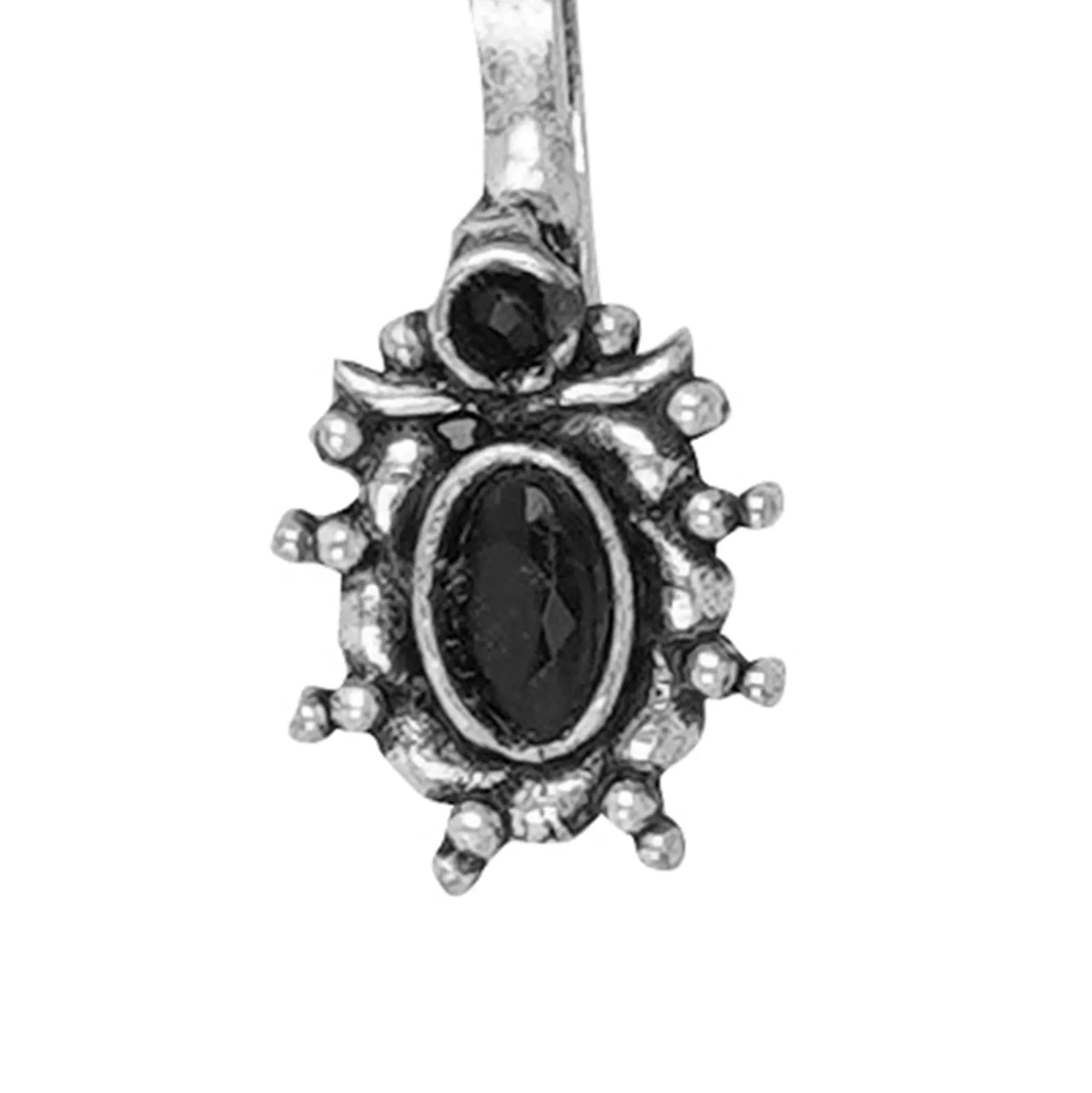 Teejh Parthavi Black Stone Nose Pin