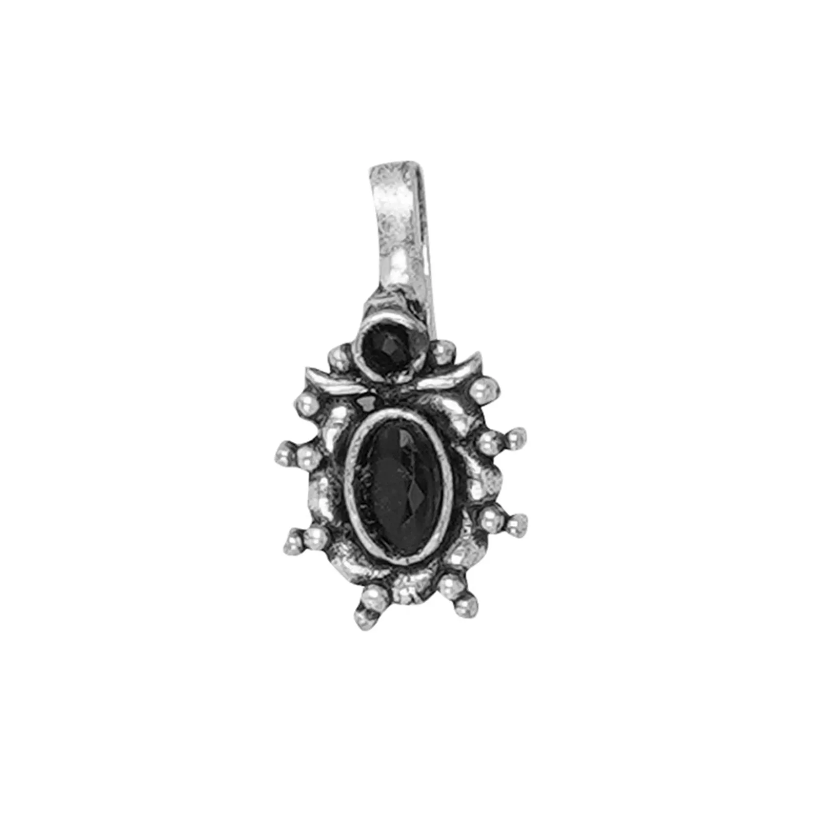 Teejh Parthavi Black Stone Nose Pin