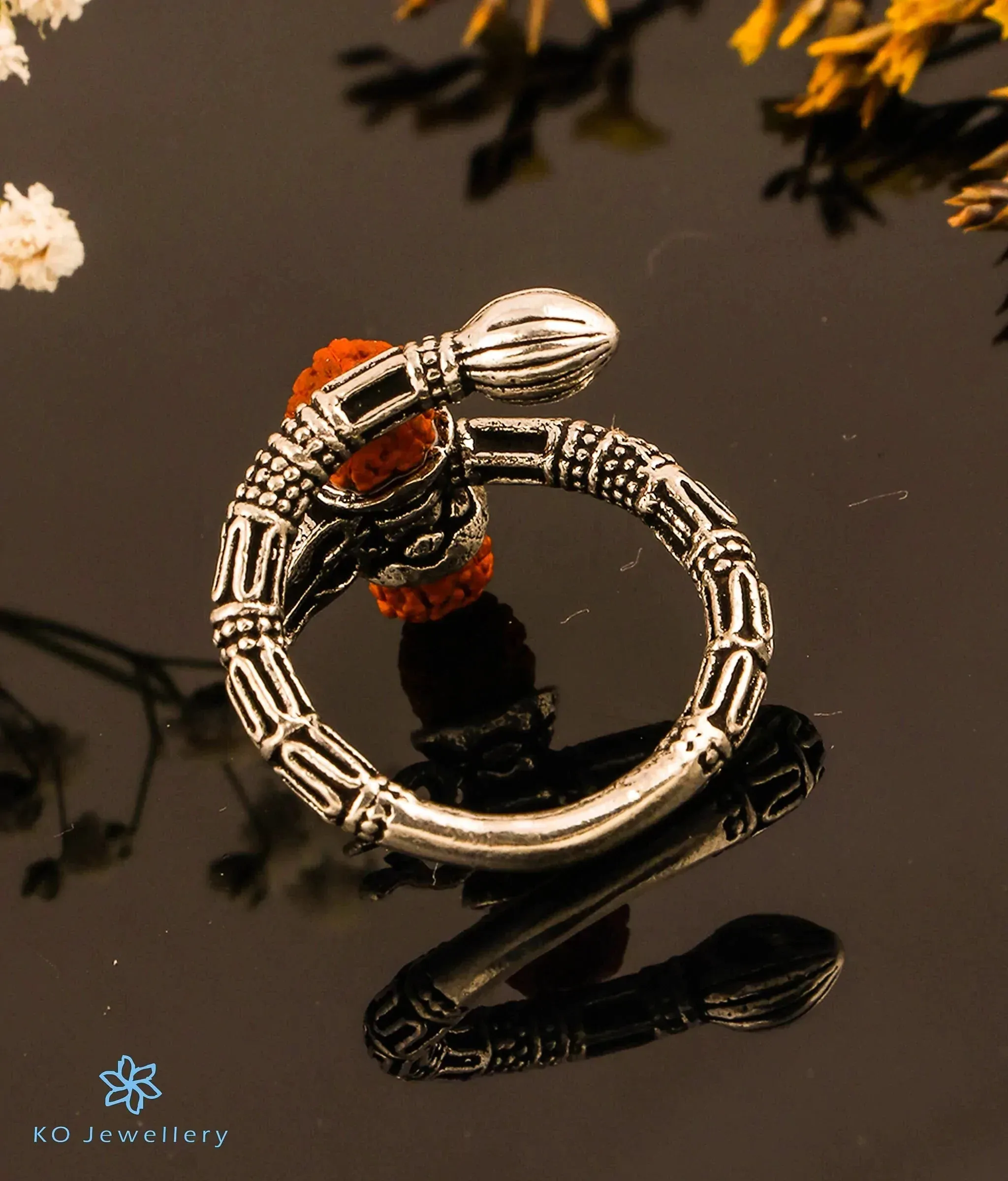 The Trishul Silver Statement Open Finger Ring