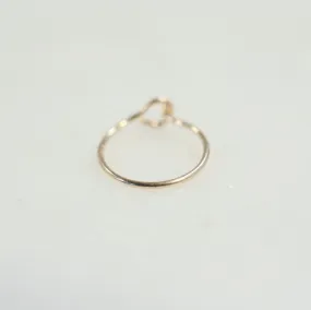 Thin Nose Ring with Hook 24g - Choose Your Metal, Choose Your Size