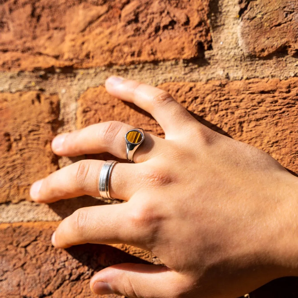 Tigers Eye Signet Ring - Gold