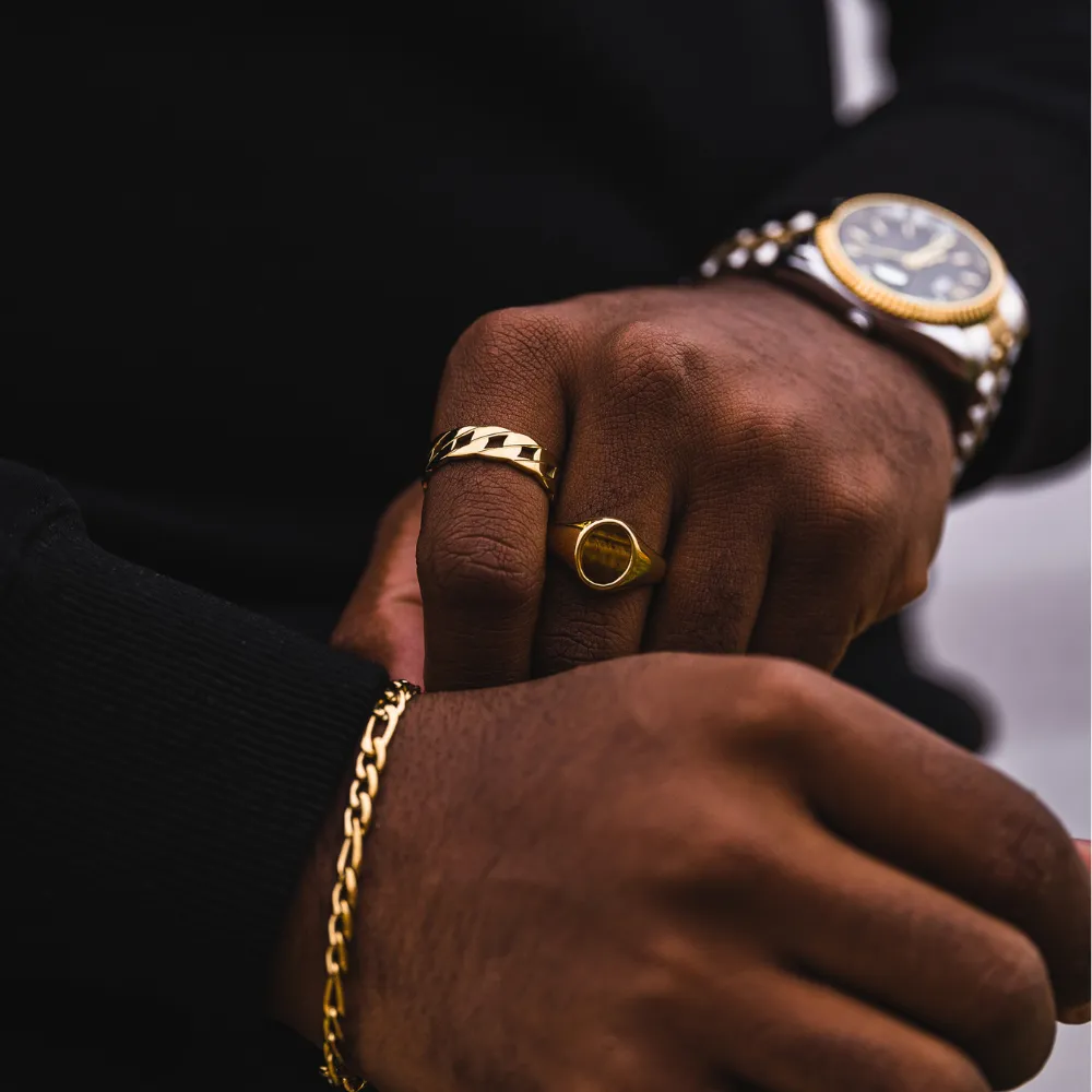 Tigers Eye Signet Ring - Gold