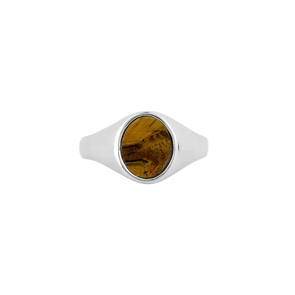 Tigers Eye Signet Ring - Gold