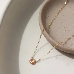 Token Jewelry Peach Zircon Necklace