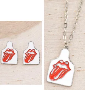 Tongue necklace or earrings