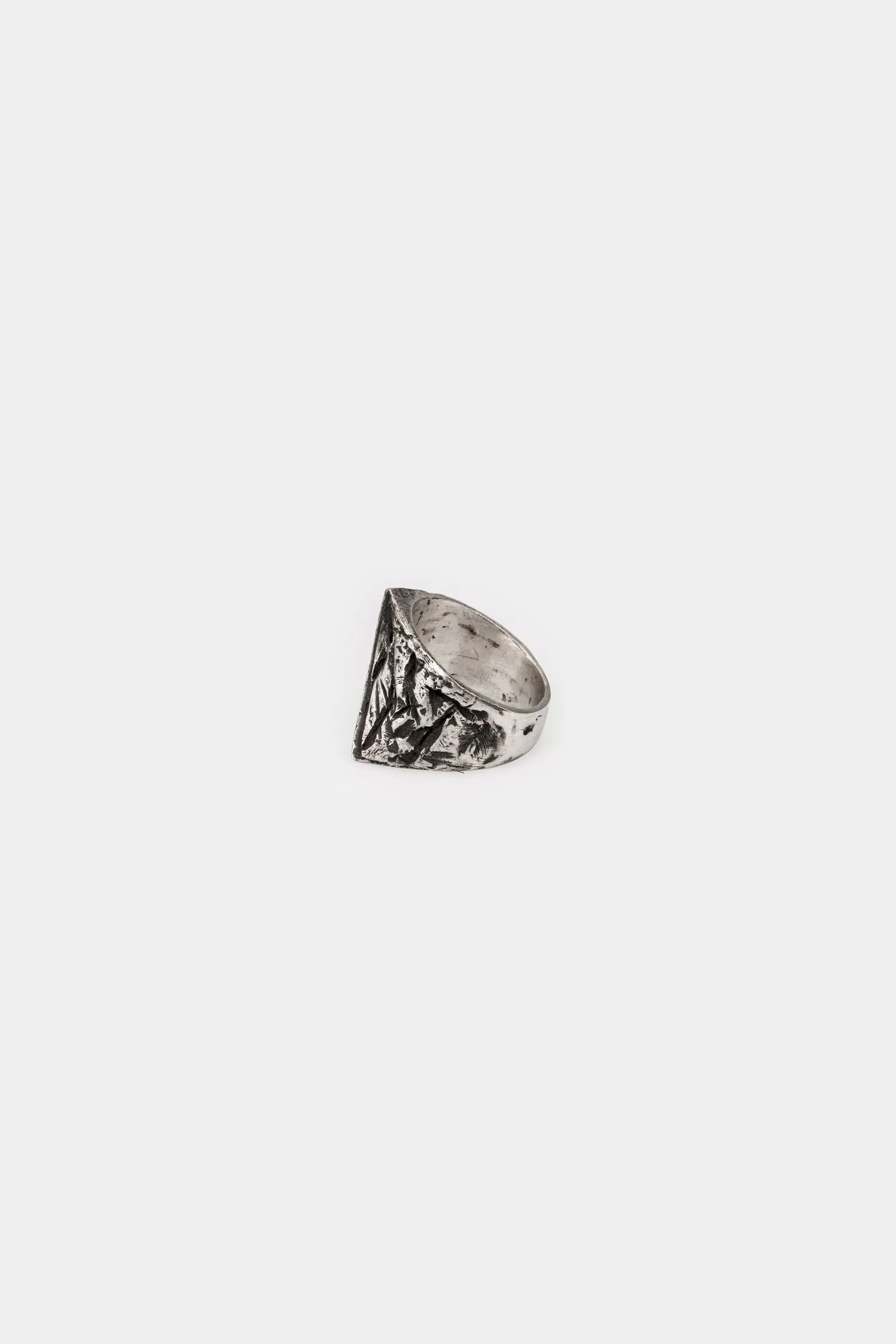 Triangle signet silver ring