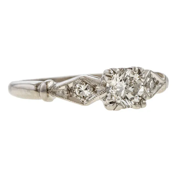 Vintage Engagement Ring, RBC 0.35ct