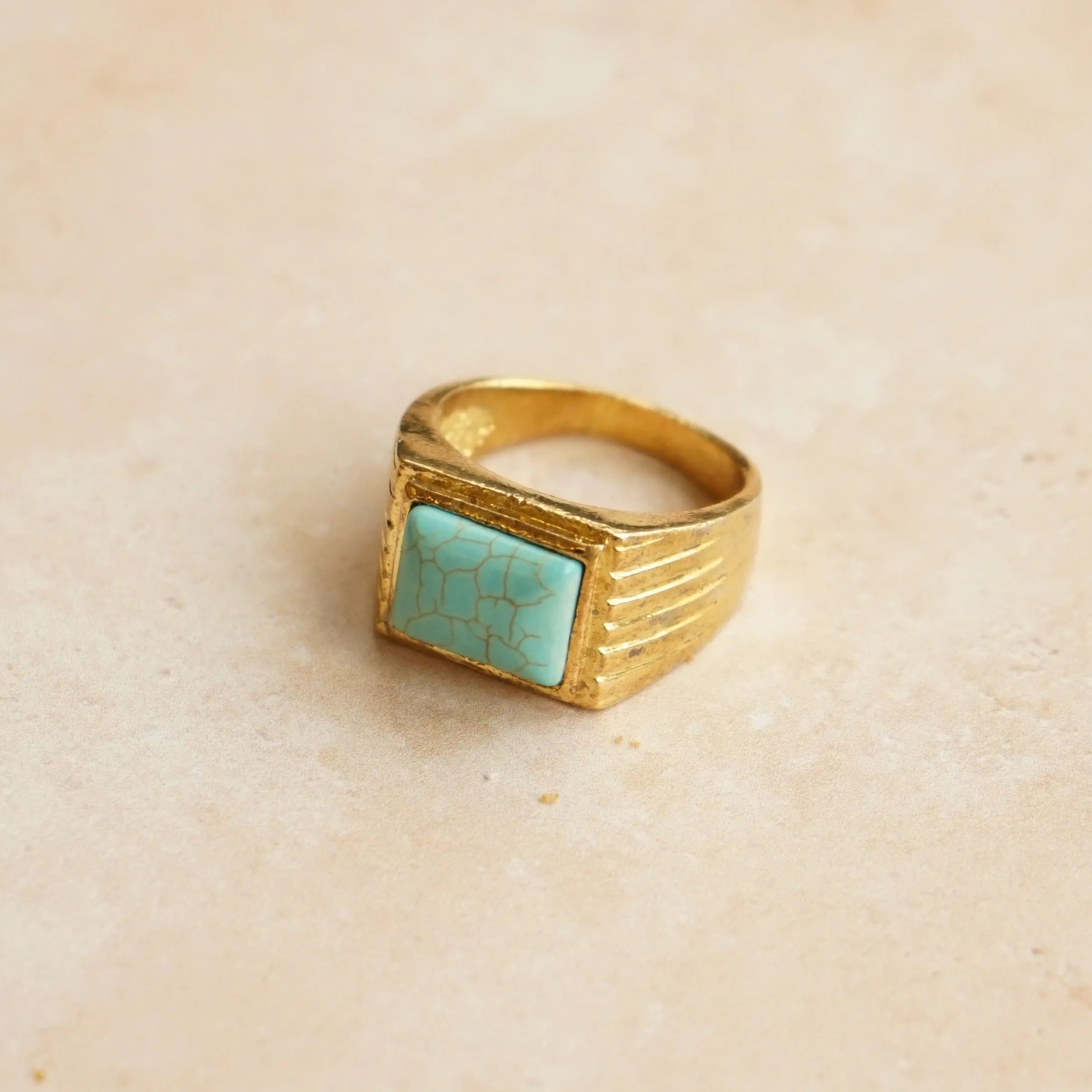 Vintage Statement Turquoise Signet Ring