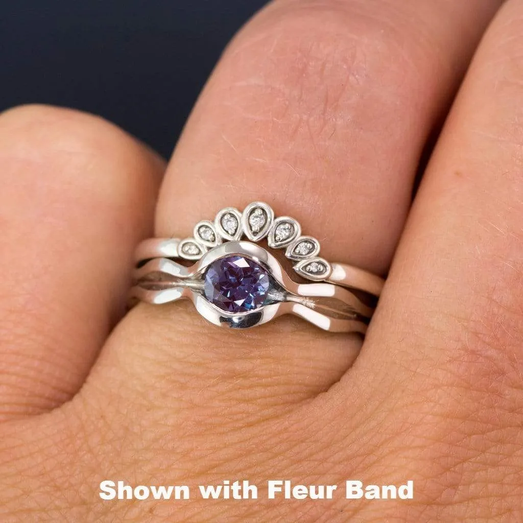 Wave Alexandrite Solitaire Engagement Ring