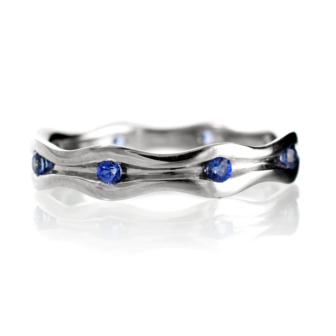 Wave Sapphire Eternity Wedding Ring