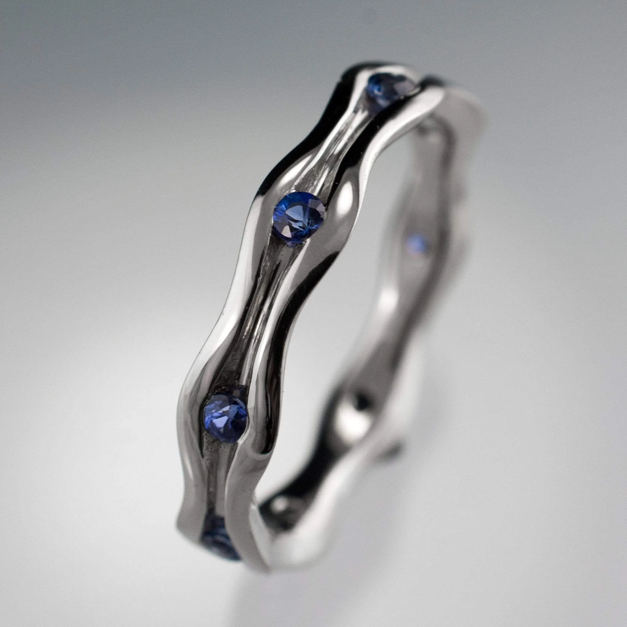 Wave Sapphire Eternity Wedding Ring