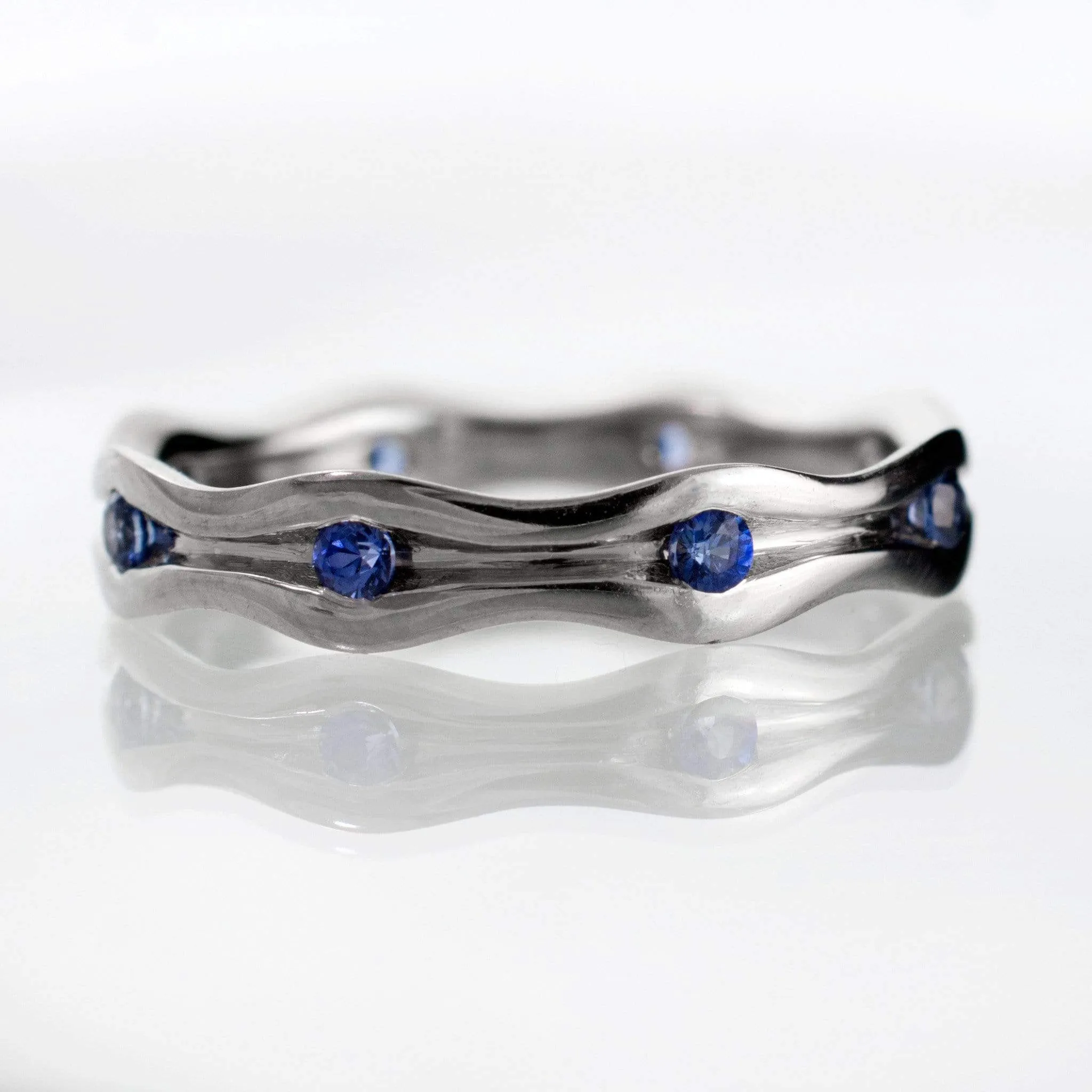 Wave Sapphire Eternity Wedding Ring