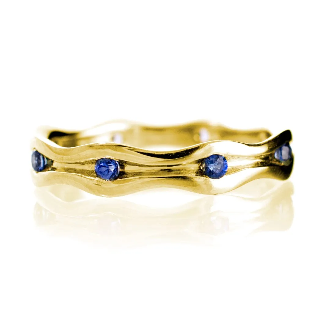 Wave Sapphire Eternity Wedding Ring