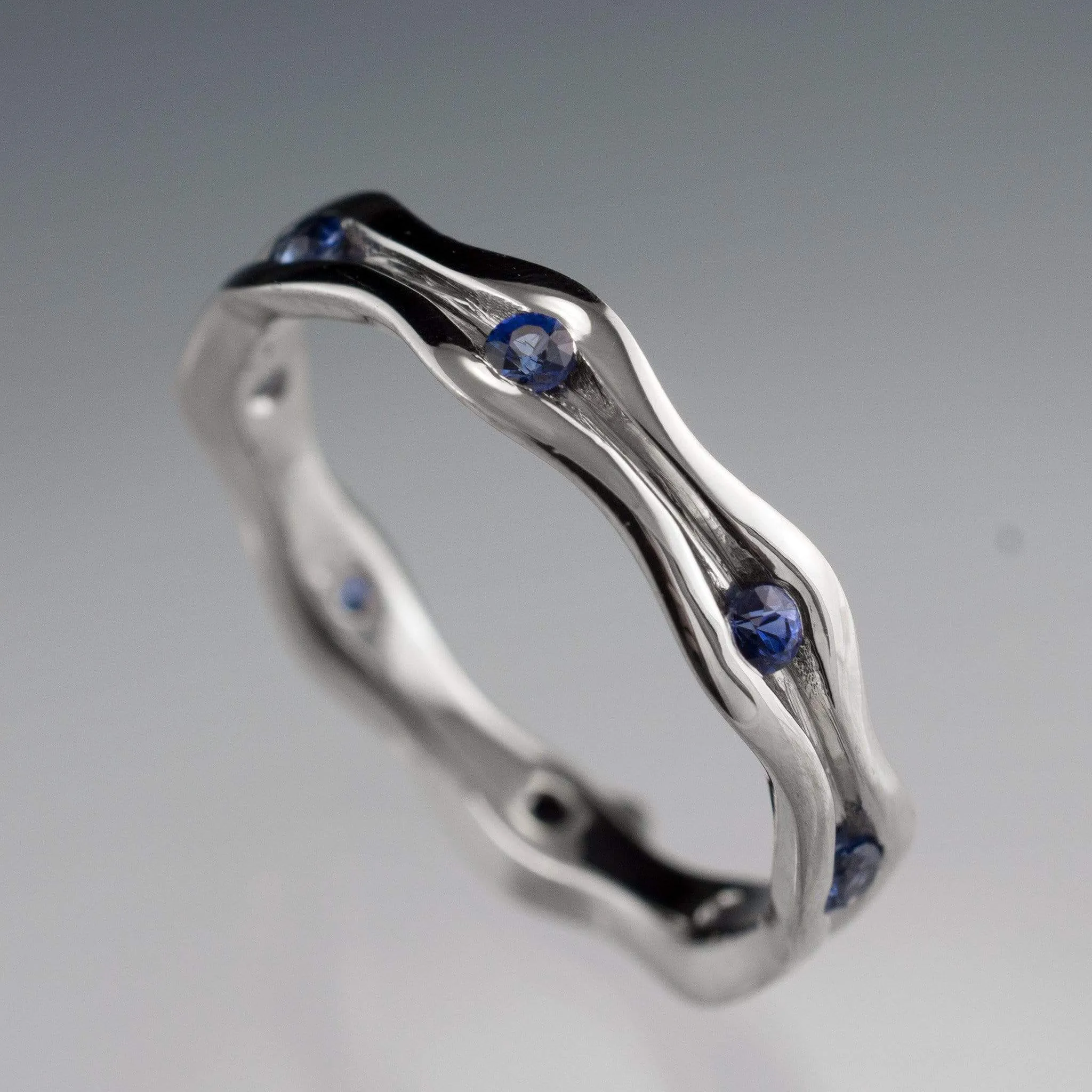 Wave Sapphire Eternity Wedding Ring