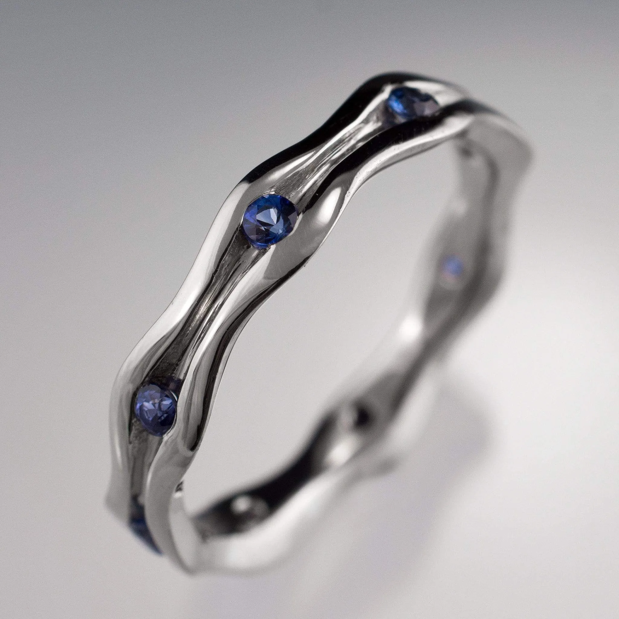 Wave Sapphire Eternity Wedding Ring