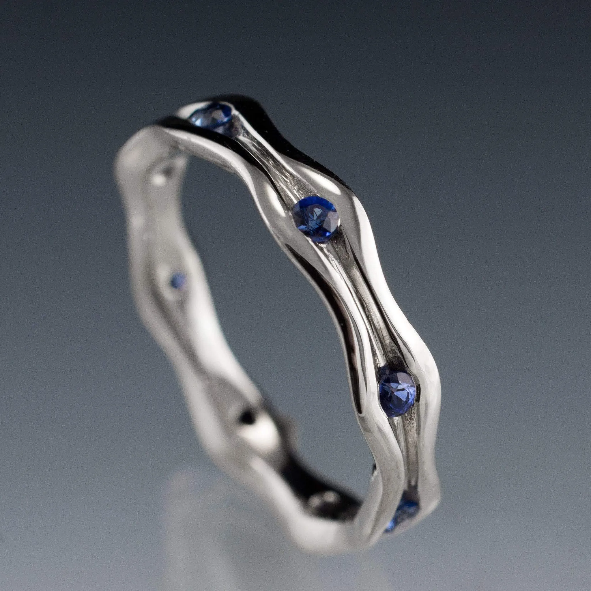 Wave Sapphire Eternity Wedding Ring